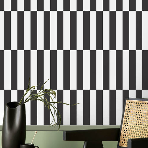 Papier peint contemporain - BOTANY HOUSE : RITMO - Parato - à motif géométrique / à rayures / gris
