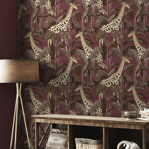 Papier peint contemporain - BOTANY HOUSE : GIRAFFE - Parato - à motif nature / à motif animalier / gris