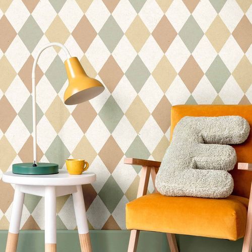 Papier peint contemporain - MiniMe : ROMBI - Parato - à motif géométrique / multicolore / imprimé