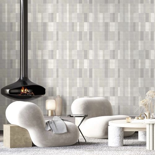 Papier peint contemporain - TERRA : TILES - Parato - en vinyle / à motif géométrique / aspect carrelage