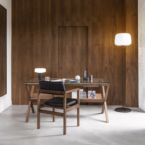 Bureau sur pied - COVET - case - contemporain / en bois / en verre