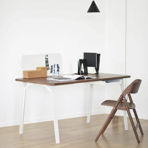 Bureau sur pied - MANTIS - case - contemporain / en métal / en bois