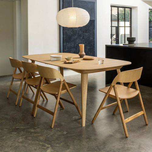 Table contemporaine - BRIDGE - case - en bois / avec piètement en bois / rectangulaire