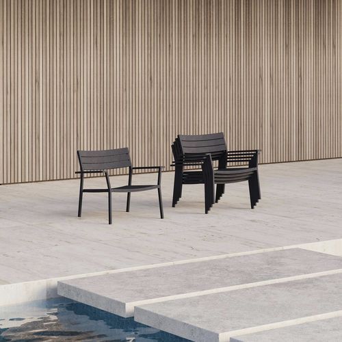 Fauteuil contemporain - EOS - case - en aluminium / empilable / de jardin
