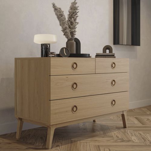 Commode contemporaine - VALENTINE - case - en bois massif / en noyer / en chêne