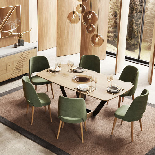 Table à manger contemporaine - Enzo - Irmaos Pereira Pacheco, SA - en chêne / avec piètement en chêne / rectangulaire