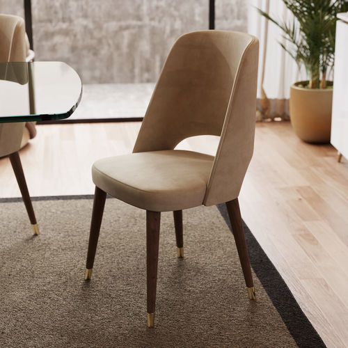 Chaise contemporaine - Enzo Premium XLUX - Irmaos Pereira Pacheco, SA - d'intérieur / en tissu / en noyer
