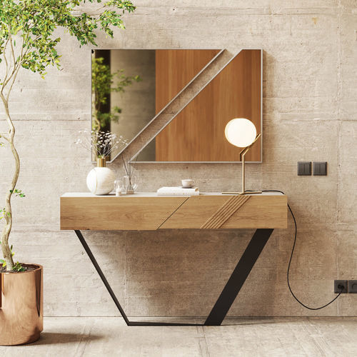 Console contemporaine - Enzo - Irmaos Pereira Pacheco, SA - en chêne / avec piètement en chêne / rectangulaire
