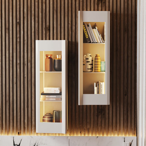 Bibliothèque murale - Zenit - Irmaos Pereira Pacheco, SA - contemporaine / en bois / en verre