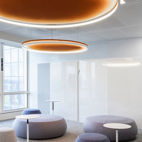 Panneau acoustique rond - circus P1500 - Andcosta - pour plafond / suspendu / en tissu