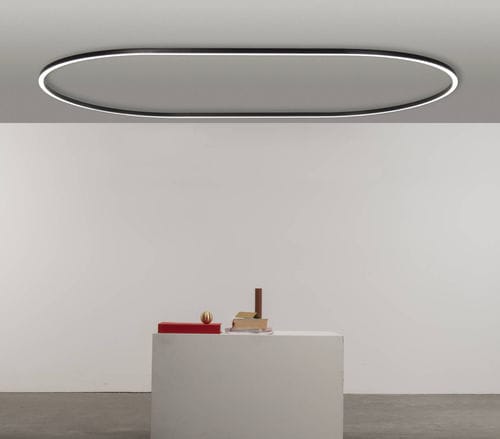 Plafonnier contemporain - daytona C900x2000 - Andcosta - ovale / en profilé aluminium / en aluminium laqué