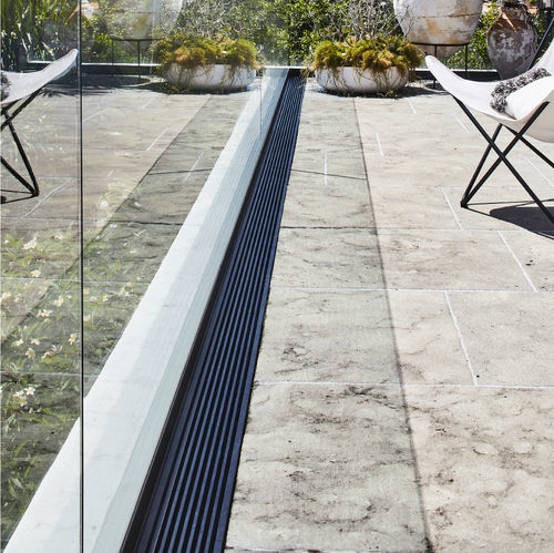 Caniveau à grille - A25 - Aquabocci - en PVC / grille en métal / pour piscine