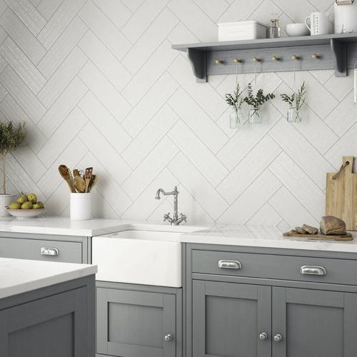 Carrelage en céramique - HUSHED HUES : COTTONWOOD LINEAR POWDER - British Ceramic Tile Ltd - mat / structure / d'intérieur