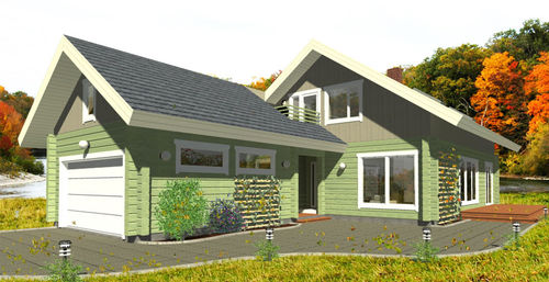 Maison en bois massif empilé - VAHER - PALMATIN Ltd. - écologique / modulaire / contemporaine