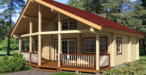 Maison en bois massif empilé - SINILILL - PALMATIN Ltd. - écologique / bioclimatique / modulaire