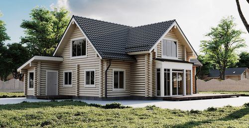 Maison en bois massif empilé - REBEKA - PALMATIN Ltd. - écologique / bioclimatique / passive