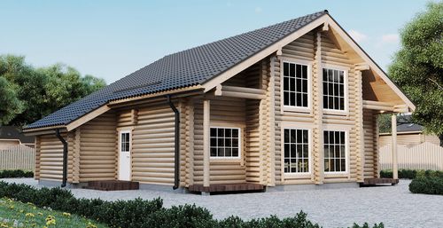 Maison en bois massif empilé - RAIVO - PALMATIN Ltd. - écologique