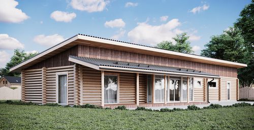 Maison en bois massif empilé - SELINA - PALMATIN Ltd. - écologique / à économie d'énergie / passive