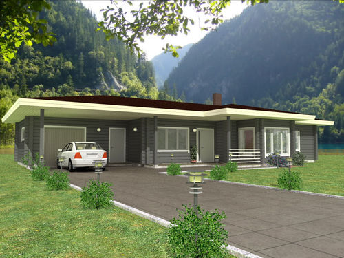Maison préfabriquée - LEPP - PALMATIN Ltd. - en bois massif empilé / écologique / contemporaine