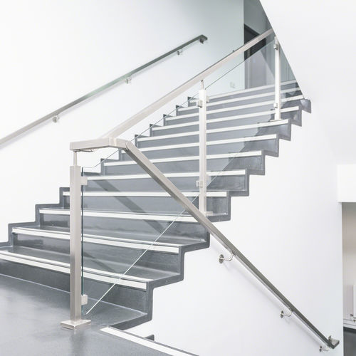 Garde-corps en inox - SQUARE LINE® - Q-railing - à panneaux en verre / en câble / en tôle perforée