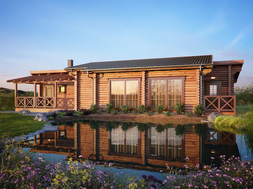 Maison passive - AIME - RITSU AS - contemporaine / à 2 étages / en bois massif