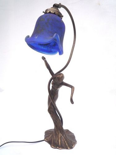 Lampe de table - ISADORA - TIEF - en laiton / en verre soufflé / de style Art Nouveau