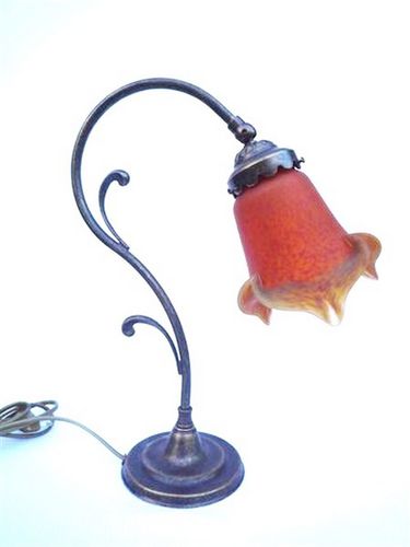 Lampe de table - LIBERTY N°2 - TIEF - en laiton / en verre soufflé / de style Art Nouveau