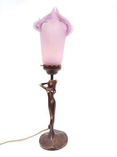 Lampe de table - LISA - TIEF - en laiton / en verre / de style Art Nouveau