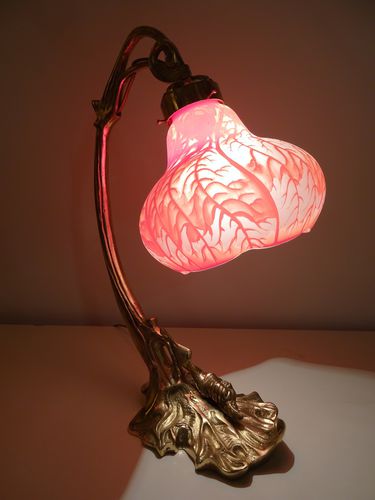 Lampe de table - L'ESCARGOT - TIEF - en bronze / en verre / de style Art Nouveau