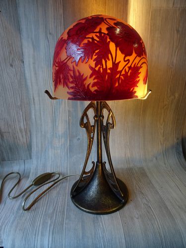 Lampe de table - TIEF - en bronze / en verre / Art Déco