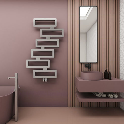 Sèche-serviettes à eau chaude - DOMINO - Carisa Designer Radiators - contemporain / en inox / blanc