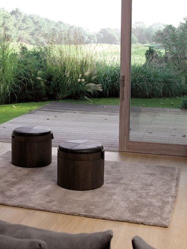 Pouf contemporain - STOLL 50 - WILDSPIRIT - en cuir / avec rangement
