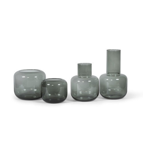 Vase contemporain - SMOKED BULB & CHIMNEY - DEKOCANDLE - en verre / fait main