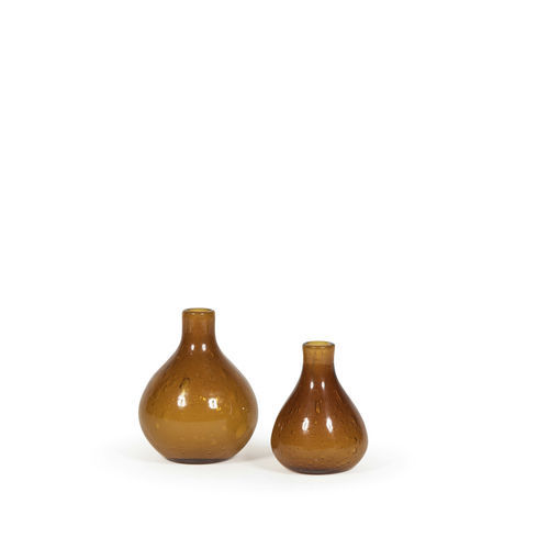 Vase contemporain - AMBER BUBBLES - DEKOCANDLE - en verre / fait main / doré
