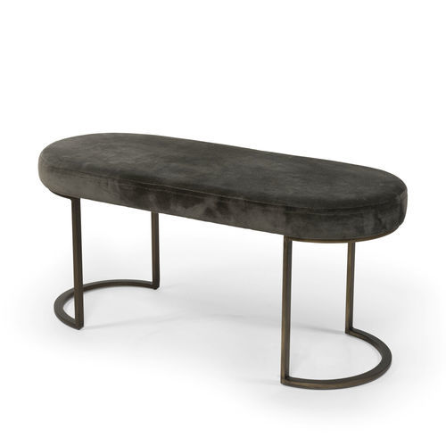 Banquette contemporaine - TH1201DG - DEKOCANDLE - en tissu / avec piètement en métal / grise