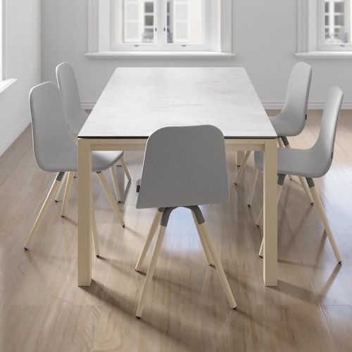 Table à manger contemporaine - QUADRA  - Cancio - en verre / en céramique / en stratifié