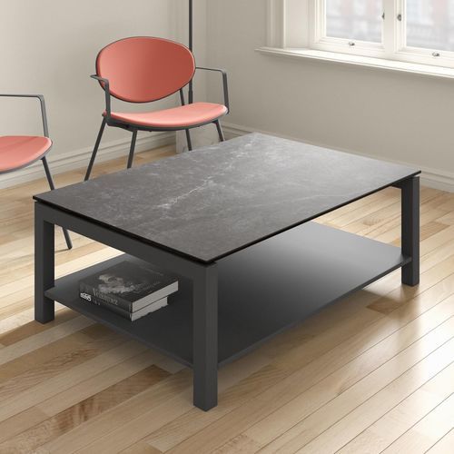 Table basse contemporaine - KERALA  - Cancio - en marbre / avec piètement en acier laqué / rectangulaire