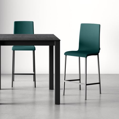 Chaise de bar contemporaine - CITY - Cancio - d'intérieur / en tissu / avec piètement en acier laqué