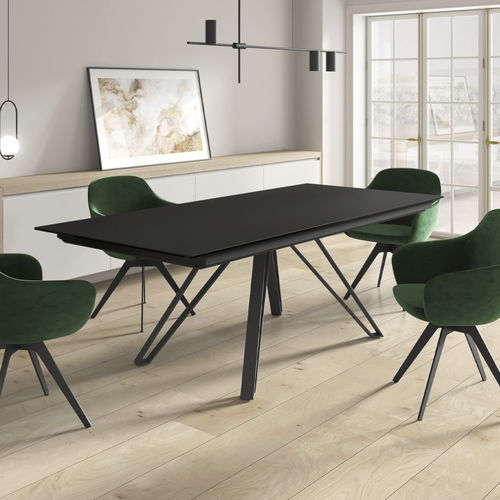 Table contemporaine - DADO  - Cancio - en chêne / en céramique / avec piètement en acier