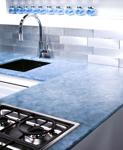 Plan de travail en verre - BIO-GLASS® : AQUAMARINE - Coverings ETC - de cuisine / recyclé