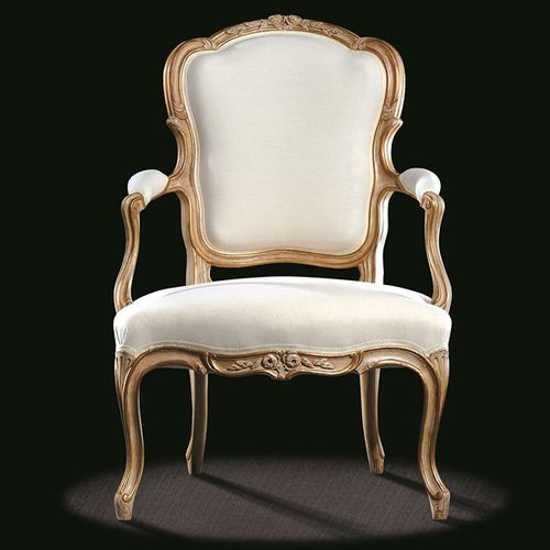 Fauteuil de style Louis XV - L15 TF 22 - MASSANT - en tissu / en bois