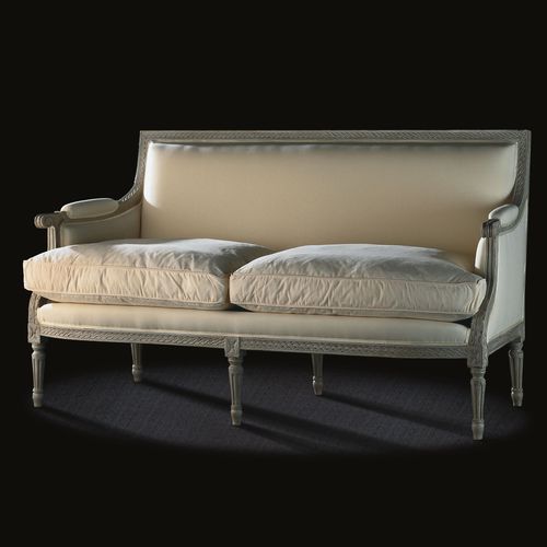 Canapé de style Louis XVI - L16TF 4 / 4 - MASSANT - en tissu / beige / en bois