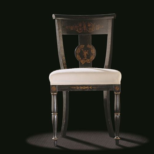 Chaise de style Empire - C 10 T 15 - MASSANT - d'intérieur / en bois / tapissée