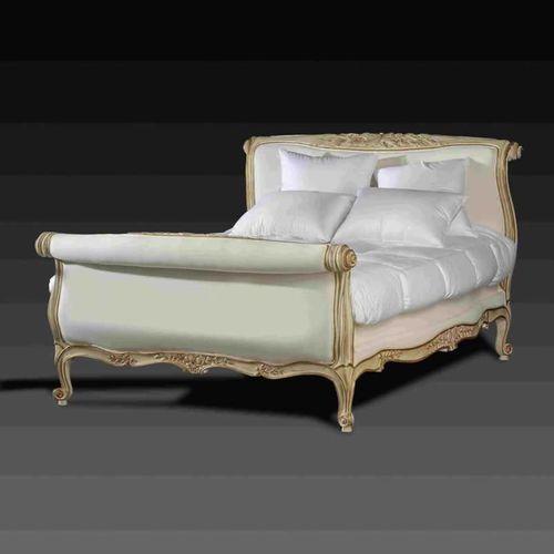 Lit double - MLT 04 - MASSANT - de style Louis XV / tapissé / avec tête de lit