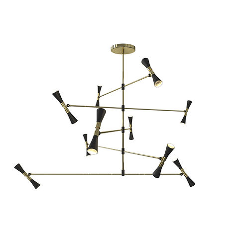Lustre contemporain - HANK - DelightFULL - en laiton / en aluminium / professionnel