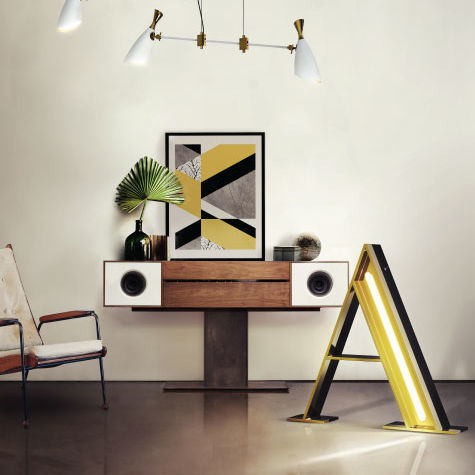 Lampe sur pied - LETTER A - DelightFULL - en laiton / design original / d'intérieur