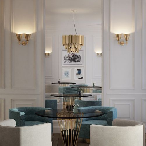Lustre contemporain - BRUBECK  - DelightFULL - en laiton / professionnel / à LED