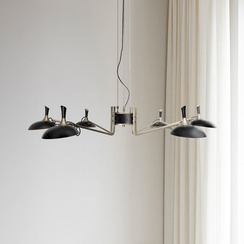 Lustre contemporain - ABBEY - DelightFULL - en laiton / en aluminium / 6 ampoules