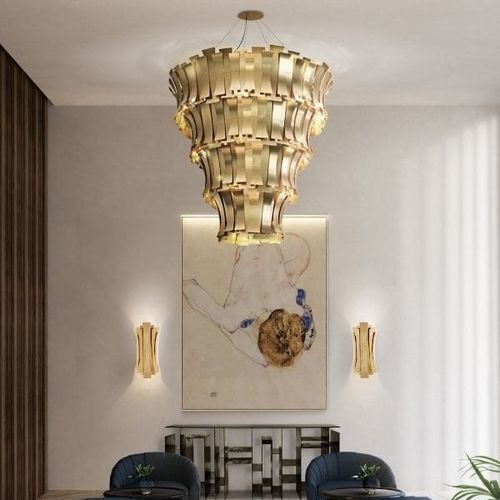 Lustre contemporain - ETTA  - DelightFULL - en laiton / à LED / doré