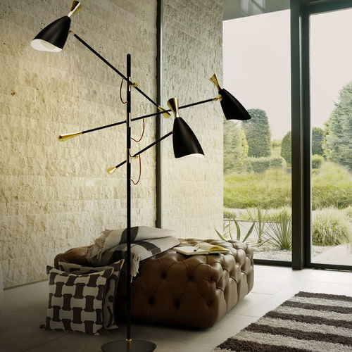 Lampe sur pied - DUKE - DelightFULL - en aluminium / en laiton / contemporaine